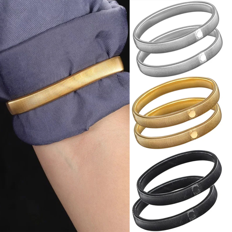 Women'S Accessories Clothing - 2Pcs Elastic Shirt Sleeve Holders, Metal