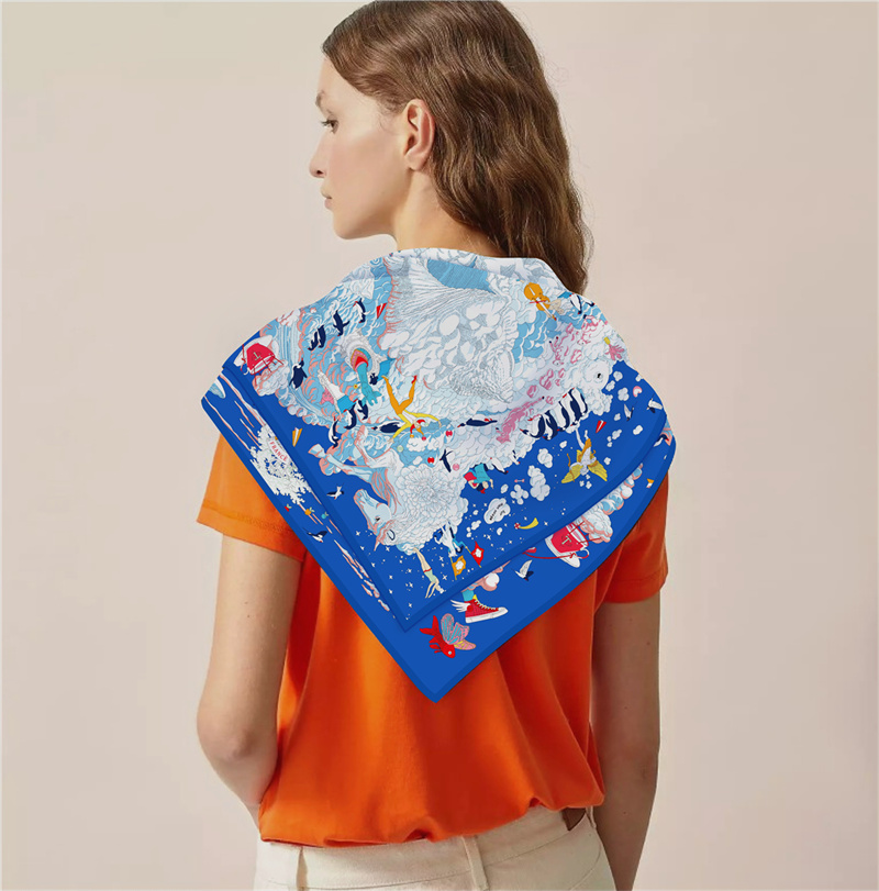 POBING Twill Silk Scarf Women  - огляд і ціна Silk Scarf Square