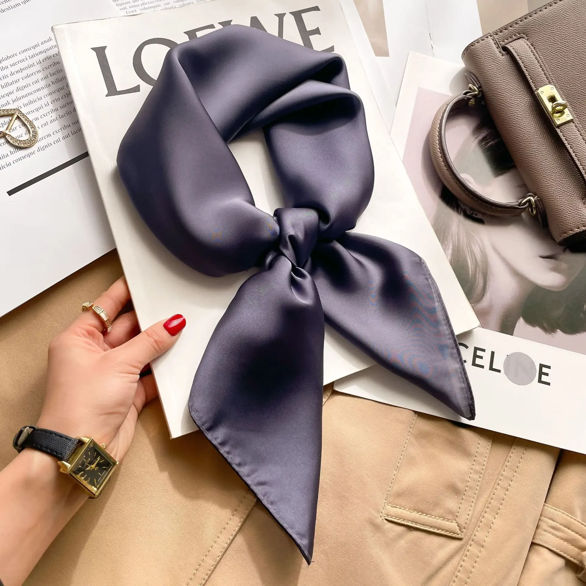 70cm Solid Colors Neckerchief  - огляд і ціна Silk Scarf Square
