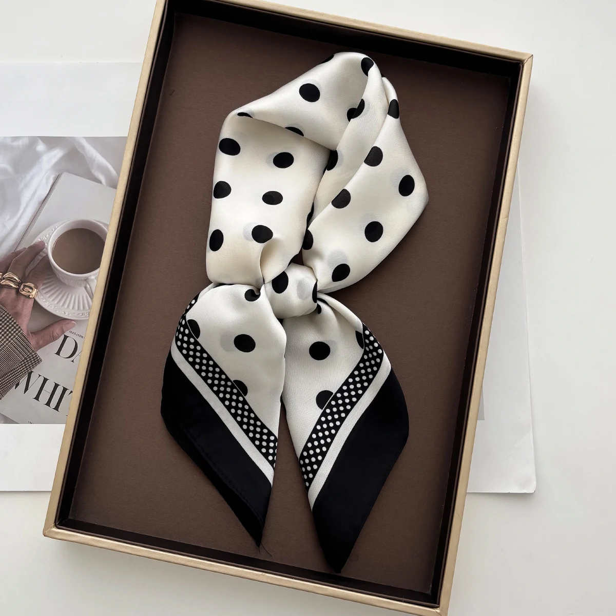 Women Elegant Soft Satin Squar - огляд і ціна Silk Scarf Square