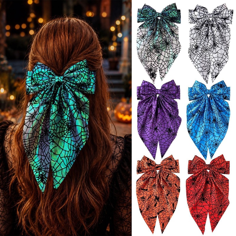 Halloween Spider Web Bow Hair  - огляд і ціна Women'S Emo Accessories